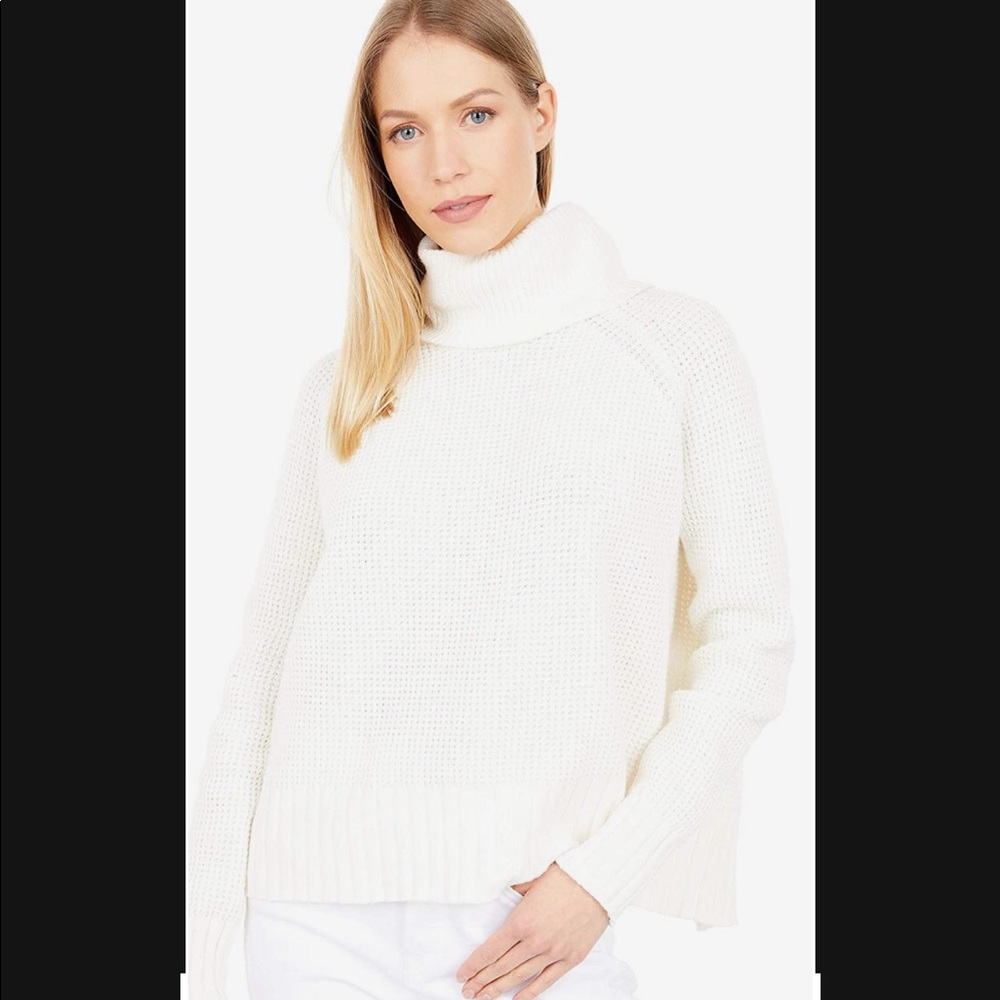 Madewell White Eastbrook Turtleneck‎ Cross Back